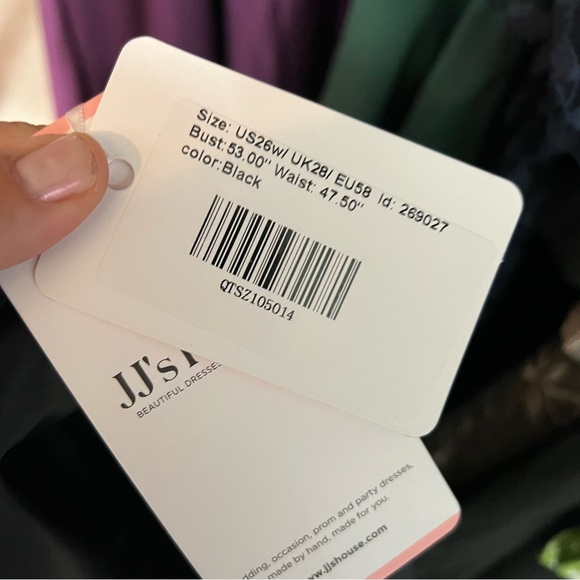 NWT JJ'S HOUSE Grape A-Line Tea-Length Satin Mother of the Bride Gown, 2… - Picture 13 of 14